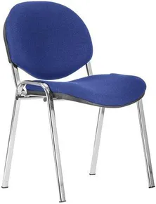 Jednací židle "1190 TC Tondo", modrá, čalouněná, chromovaný rám